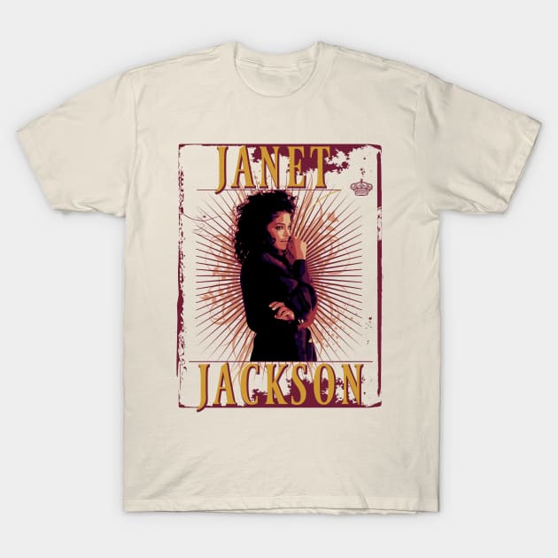 Janet Jackson | Brown vintage style poster | 1986 T-Shirt by Degiab